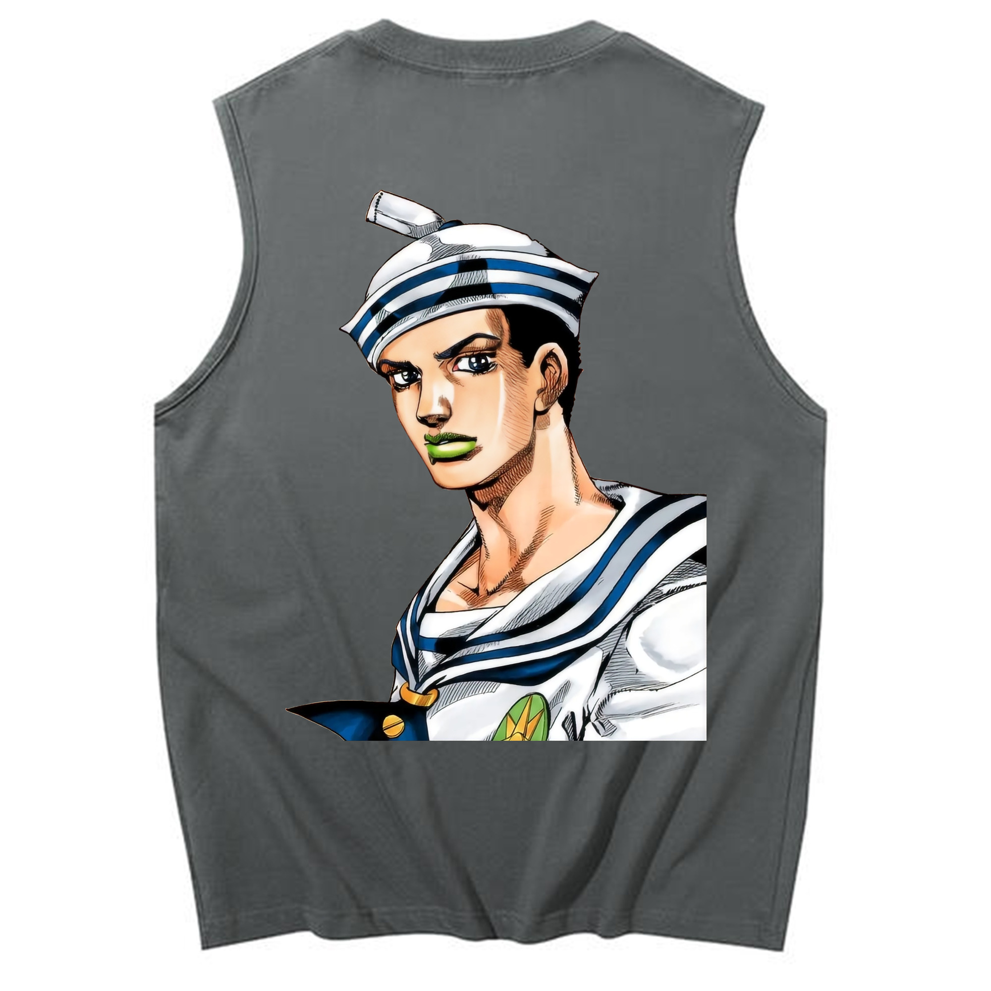 （画像用） ジョジョの奇妙な冒険 東方定助 JoJo's Bizarre Adventure Higashikata Josuke コットン100％タンクトップ（背面プリント）